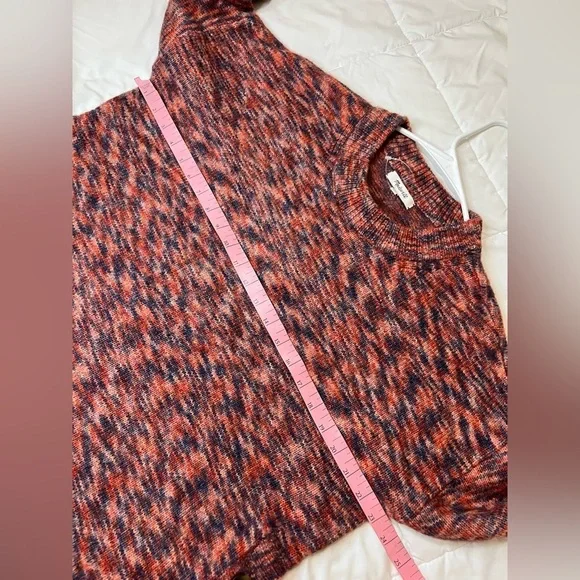 Madewell Birchmont Side-Button Pullover Sweater In Spacedye Sangria size L - Picture 6 of 11
